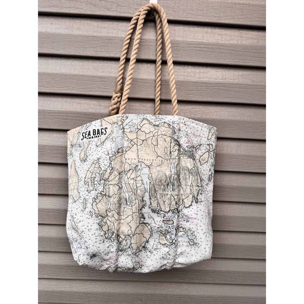 Sea Bags Of Maine Matching Casco Bay Nautical Chart Medium Tote